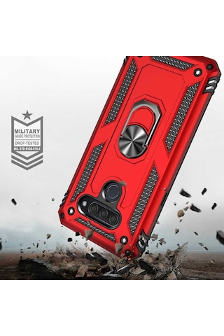 LG Uyumlu Q60 Kilif Yüzüklü Zirh Tank Vega 375850599