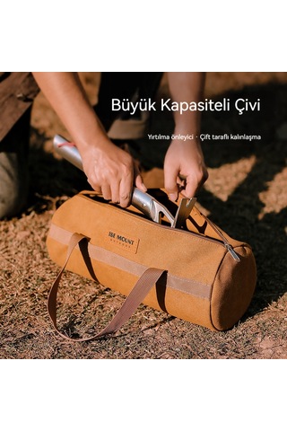 Açık Kamp Aksesuarları Saklama Çantası Çadır Rüzgar Halatı Zemin Tırnak Aracı Saklama Çantası Kamp Taşınabilir Zemin Tırnak Paketi Silindir Çanta 40cm Uzunluk Çift Kalınlık Askeri Yeşil Çok Renkli