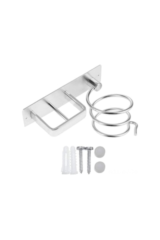 Wezone Banyo Taşınabilir Saç Aleti Depolama Rafı - Gümüş, Delme Montajlı, 15kg Yük Dayanımı, Saç Kurutucu, Düzleştirici Ve Kıvırcıç Tutucu Diğer