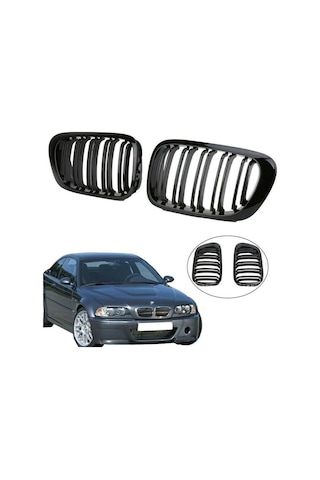 Bmw 3 Serisi E46 Ön Panjur Böbrek Çift Tırnak
