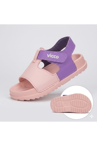 Vicco Sevan Cırtlı Hafif Çok Rahat Çocuk Sandalet Pudra