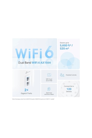 Tp-Link Deco X10 AX1500 2.4 -5 GHz Wi-Fi 6 Wi-Fi 6 Modem Router 2 Adet