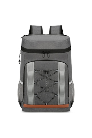 Neevoyu Outdoor Kamp Çift Katlı Isı Yalıtımlı Büyük Buz Çantası, Su Geçirmez Aluminyum Folyo İç, 32x46x19cm Koyu Gri Çok Renkli