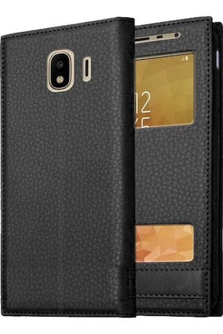 Samsung Galaxy J4 J400 Uyumlu Pencereli Kapaklı Magnum Kılıf