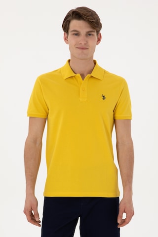 U.S. Polo Assn. Erkek Slim Fit Polo Yaka Sarı Basic Tişört 50297984-VR094