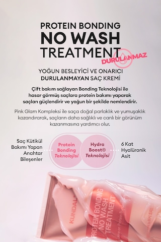 Yoğun Onarıcı Durulanmayan Bakım Kremi Kundal Protein Bonding No Wash Treatment 130ml Violet Muguet