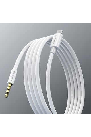 Lenyes Ax102 Type-c To 3.5mm Aux Audio Kablo 1m Beyaz Beyaz