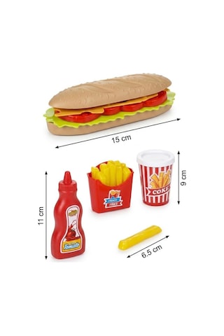 Küçük Şeflerin Eğlenceli Fast Food Seti Sandviç Zamanı: 4 Parça Renkli Ve Eğitici Oyuncak Seti