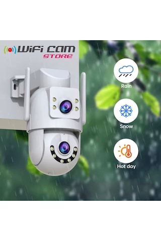 Mini Çift Kameralı Wifi Güvenlik Kamerası İç Ve Dış Ortama Uygundur