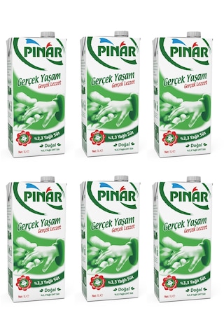 Pınar %3,3 Yağlı Süt 1 Lt X 6 Adet