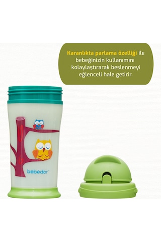 Bebedor Karanlikta Parlayan Pipetli Alıştırma Bardağı 240ML