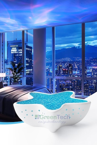 Greentech 7 Renk Şarjlı Deniz Yıldızı Projektör / Gt-lp01 Beyaz - Mavi