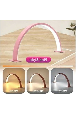 Fastbuy Dream011 Pembe Usb Masa Lambası Yarım Ay Şekilli Tırnak/dövme Işığı Parlaklık Ayarlanabilir Pembe Pembe