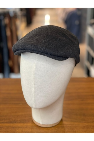 İngiliz London Model Kaşe Kumaş Kasket Şapka Füme