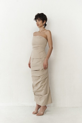 Mai Collection Mai Studios Co. Kamelya Bej Crop Etek Takım Bej