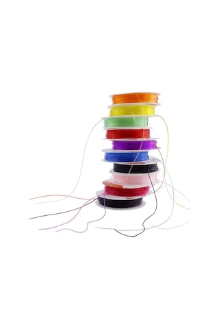 10 Adet. Renkli Misina. 1 Mm. Silikon Misine. Esnek. El İşi Takı.