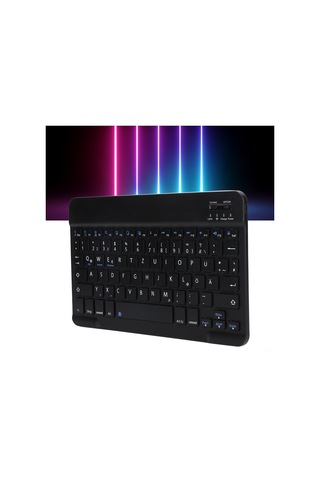 Yuntech01 Siyah Alüminyum Kasa Almanyalı Klavye, 10 İnç Geniş Tuşlar, Bluetooth 3.0, Taşınabilir Ultra İnce, Akıllı Telefon/tablet/bilgisayar Uyumlu, Yerleşik Batarya