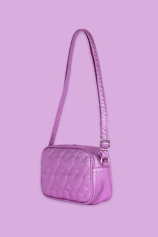 İcone Bag Icone Çocuk Kalp Kapitone Detaylı Omuz Çantası Mor