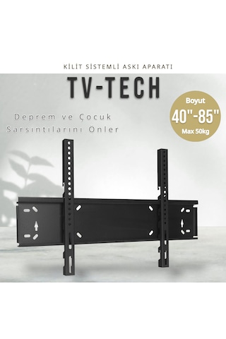 Tvtech I Tv Duvar Askı Aparatı I Deprem Ve Çocuk Kilitli Sistem