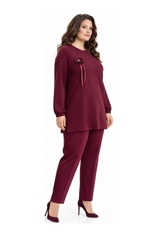 Baglan Kadın Simli Tunik Pantolon Takım Bgl-st05428 Bordo