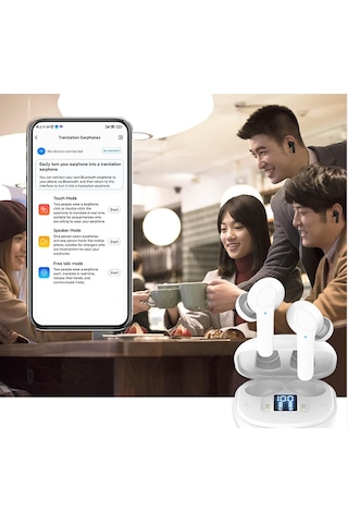 Tercüme Kulaklıklar Gerçek Zamanlı, Dil Çeviri Kulaklıkları, 3'ü 1 İki Yönlü Çevirmen Kulaklık Baklaları