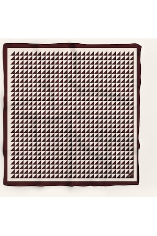 Piramit Doku Desen 90x90cm Eşarp/fular Bordo