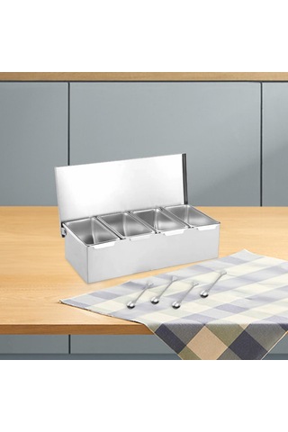 Suntek Baharat Organizatör Kutusu Ayrılabilir Kapları 4-ızgara