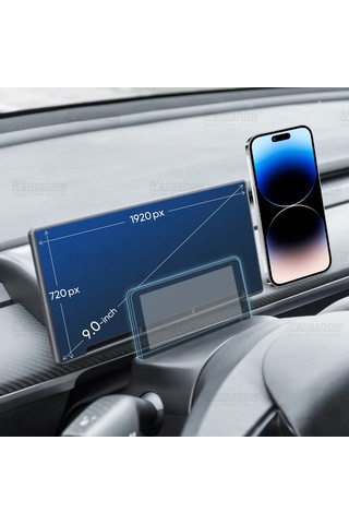 Tesla Model Y / Model 3 F9 9 İnç Orta Konsol Paneli Dokunmatik Ekran Carplay / Android Auto Akıllı Kontrol