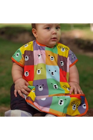 Candar Colour Bear's Kolsuz Sıvı Geçirmez Aktivite Ve Mama Önlüğü 6-24 Ay Standart Çok Renkli