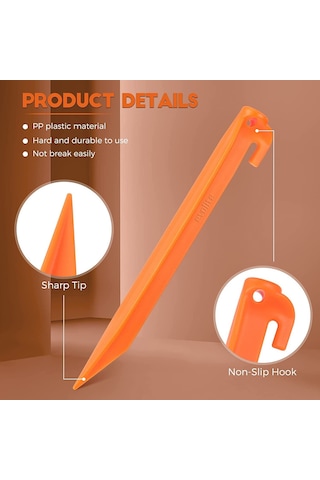Evolite Arancio Abs Çadır Kazığı -23cm 6 Adet Renkli