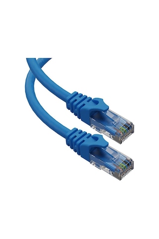 Koodmax 20m Cat6 Kablo Ethernet Internet Network Ağ Patch Kablosu Fabrikasyon Presli Mavi - 20 Metre