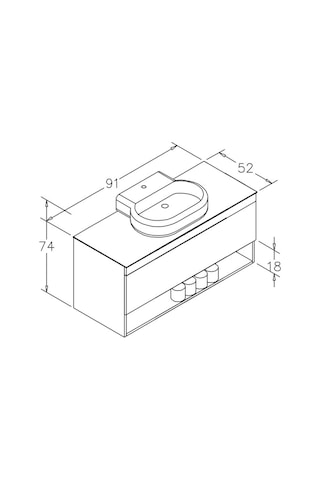 Orka Knidos 90 Cm Mdf Beyaz Banyo Dolabı Alt Modül Ve Lavabo Beyaz