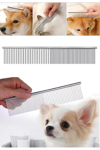 Duffa Metal Düz Kedi Ve Köpek Tarağı, Pet Kuaför Tarağı, Tüy Kesmek İçin Tarak, Köpek Kıtık Açıcı Tarak