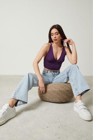 Twenty3 Kadın Super Crop Sırt Detaylı Triko Büstiyer Bluz 001