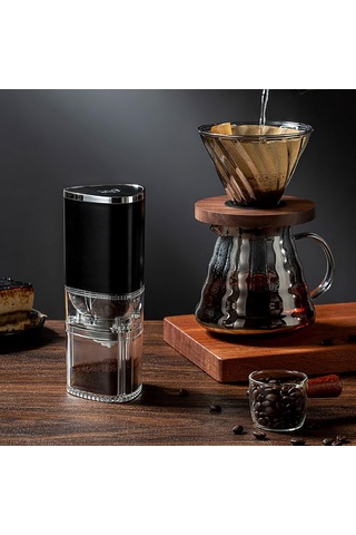 Elektrikli Öğütücü Kahve Öğütücü Taşınabilir Öğütücü Tam Otomatik Şarj Edilebilir Açık Kahve Dükkanı Öğütücüsü Teal El Mikseri Mutfak Yardımcısı Siyah, Tek Boy Siyah