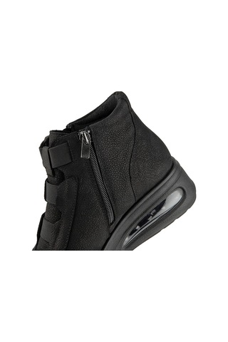 Muya Baie Anatomik Air Max Tabanlı Hakiki Deri Kadın Bot Siyah