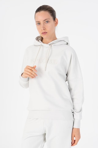 Maraton Oversize Kadın Bisiklet Yaka Gümüş Gri Sweatshirt Gümüş Gri