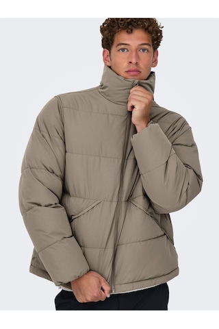 Only & Sons Onspack Lıfe Puffer Jacket Otw Erkek Gri Mont - 22034718 Gri