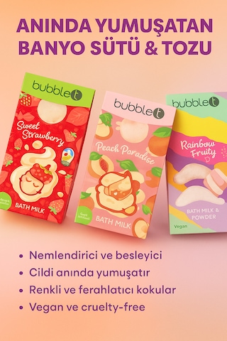 Bubble T Noveltea Sıcak Banyo Sütü Ve Gökkuşağı Banyo Tozu Seti