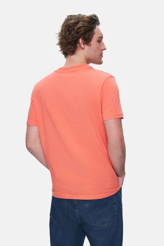 Tatum Sıcak Pembe Bisiklet Yaka Baskılı Standard Fit Erkek Tshirt Sıcak Pembe