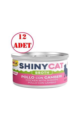 Gimcat Shinycat Kedi Konservesi Tavuk Ve Karidesli 70 Gr 12 Ad