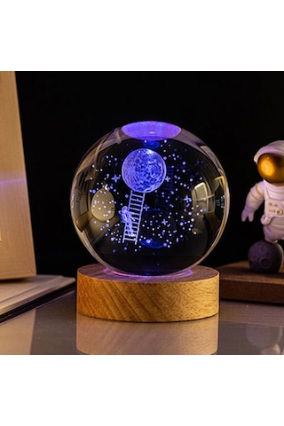 Aya Çıkan Astronot Tasarım Cam Küre Çok Renkli 94473688