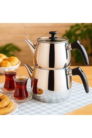 Tr Paci Aleda Serisi Plastik Kulplu 304 Çelik Çaydanlık 2 Litre Hacimli Diğer