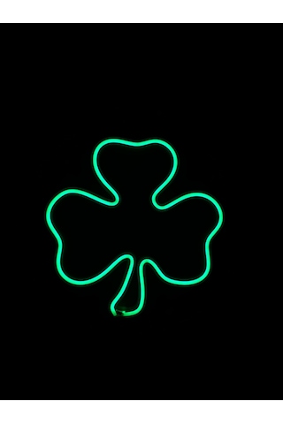 Dgrk 3d Özel Basım Filament Işıklı Tasarım Yonca Figürlü Neon Le