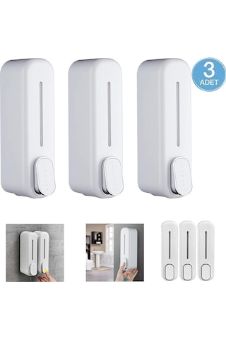 3 Adet Duşakabin Duşjeli Sabunluk Şampuan Şişesi Manuel Model