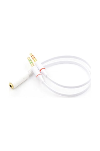 Kulaklık Mikrofon Ayırıcı Y Splitter Kablo 2 X 3 5Mm Stereo