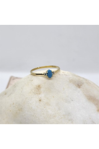 0,40 Ct Firuze Taşlı Tektaş 14 Ayar Altın Yüzük-Tektaş Altın Yüzü 552950077