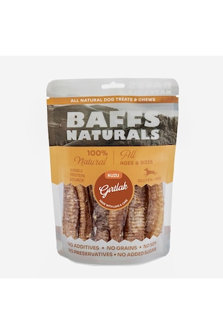 Baffs Naturals Kuzu Gırtlak Doğal Çiğnemelik Köpek Ödül Maması 100 G