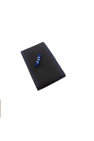 Direksiyon Kılııfı İğneli 38cm Delüx Siyah Mavi Dikişli