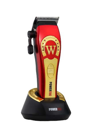Powertec TR-4800 Tam Profesyonel 9.000rpm 8 Kademeli Saç-sakal Kesim Makinesi +yedek Seramik Bıçak Seti 3 - 4 Saat Kırmızı